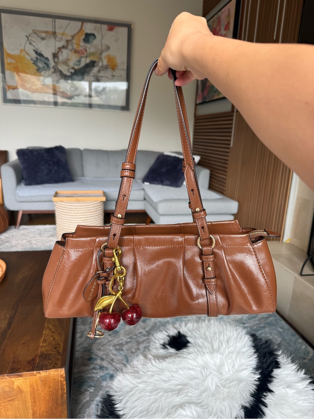 Charles and Keith Britton Elongated Shoulder Bag Brown